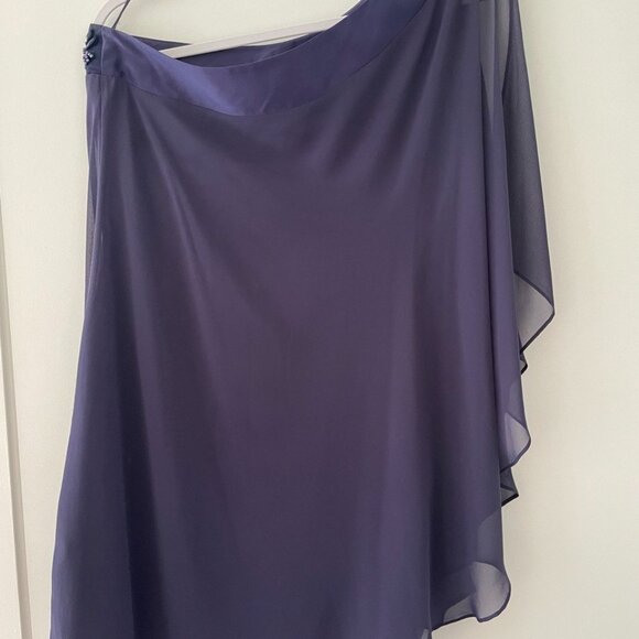 One-Shoulder Navy Blue/Purple Beaded Dress - Picture 2 of 3